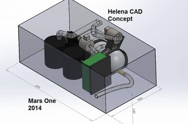 رسم مبسط لجهاز هيلينا لإنتاج الاوكسجين من تربة المريخ